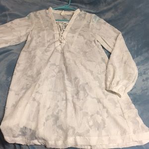 White Floral Boho Dress